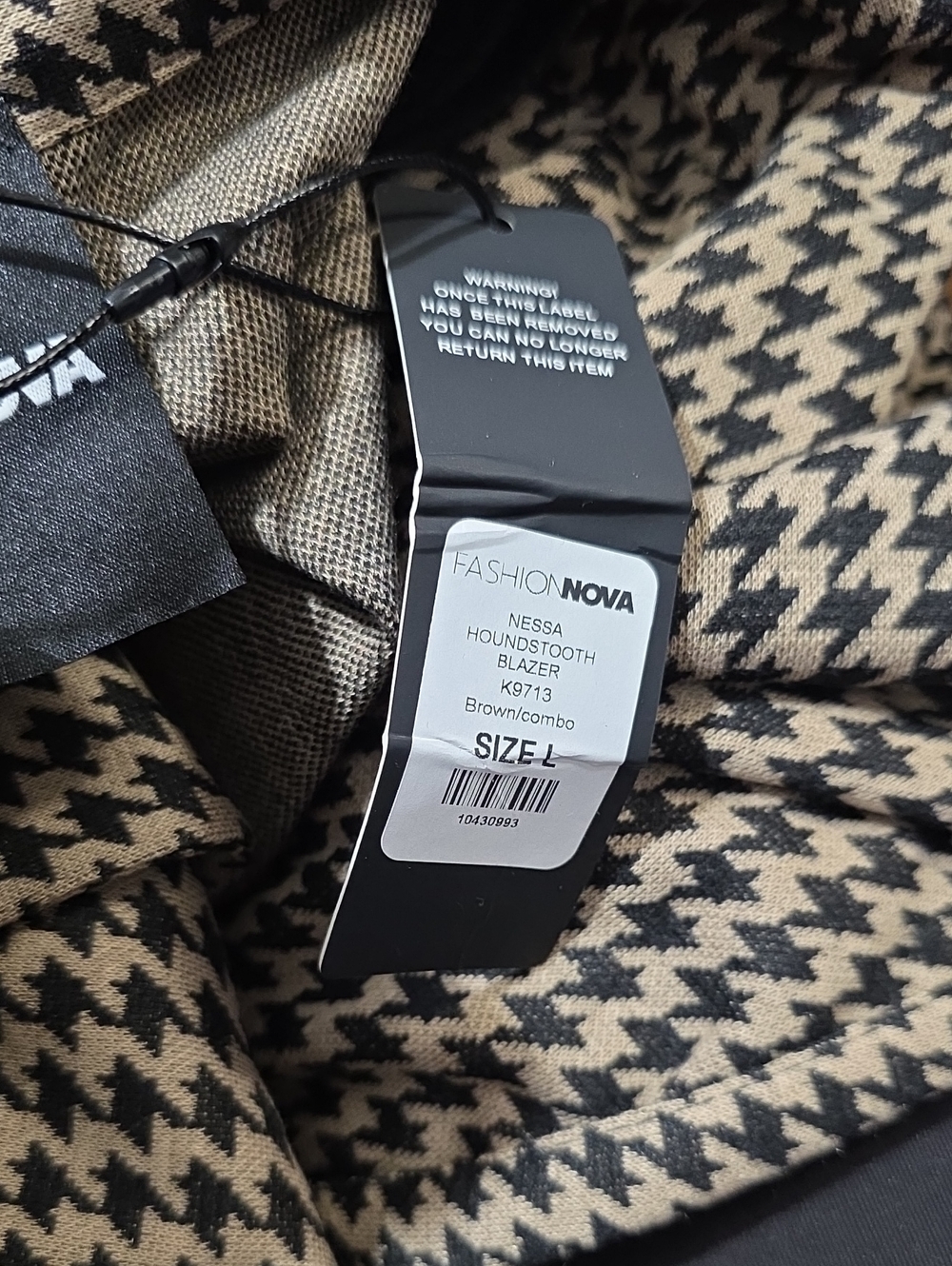 FASHION NOVA | Nessa Houndstooth Blazer - Picture 4 of 4